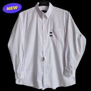 18 36/37 White Purple Check Shirt Jos A Bank Traditional Fit New Mens Button Nwt